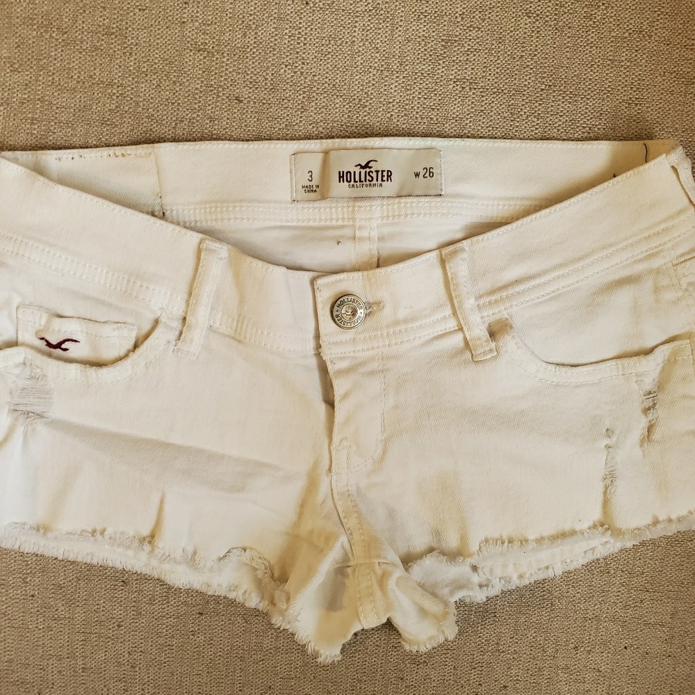 Hollister White Jean Shorts